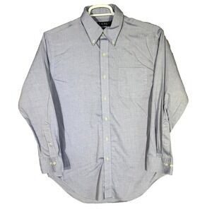 Lauren Ralph Lauren Men's Dress Shirt 16 32-33 Blue Cotton Classic Formal M1307